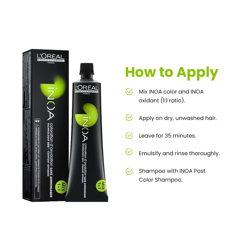 Loreal Professionnel Paris Inoa Ammonia-Free Permanent Hair Color - 1 (Black)