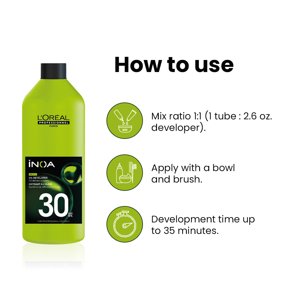 लोरियल प्रोफेशनल इनोआ रिच ऑक्सीडेंट क्रीम 30 वॉल्यूम। 9% डेवलपर (1000 मिली)