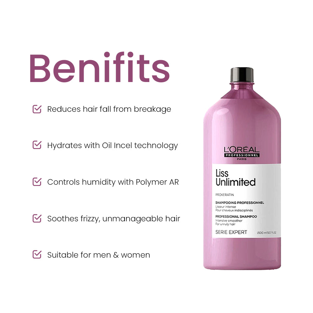 L'oreal Paris Paris Professionnel Liss Unlimited Shampoo 1.5Ltr