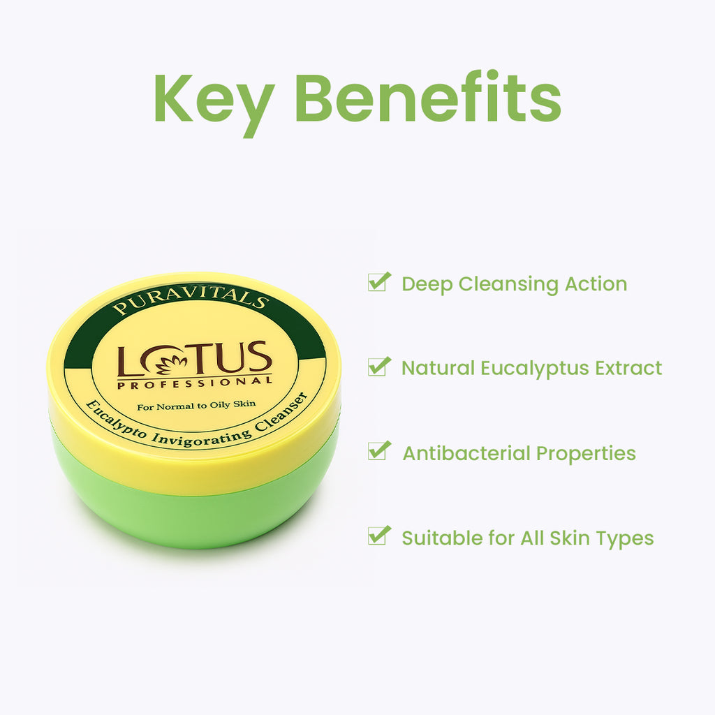 Lotus Herbals Professional Puravitals Eucalypto Invigorating Cleanser,260Gm