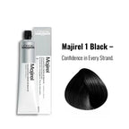 Loreal Majirel Hair Color 60ml  Shade 1 Black + Developer 1000ml Combo