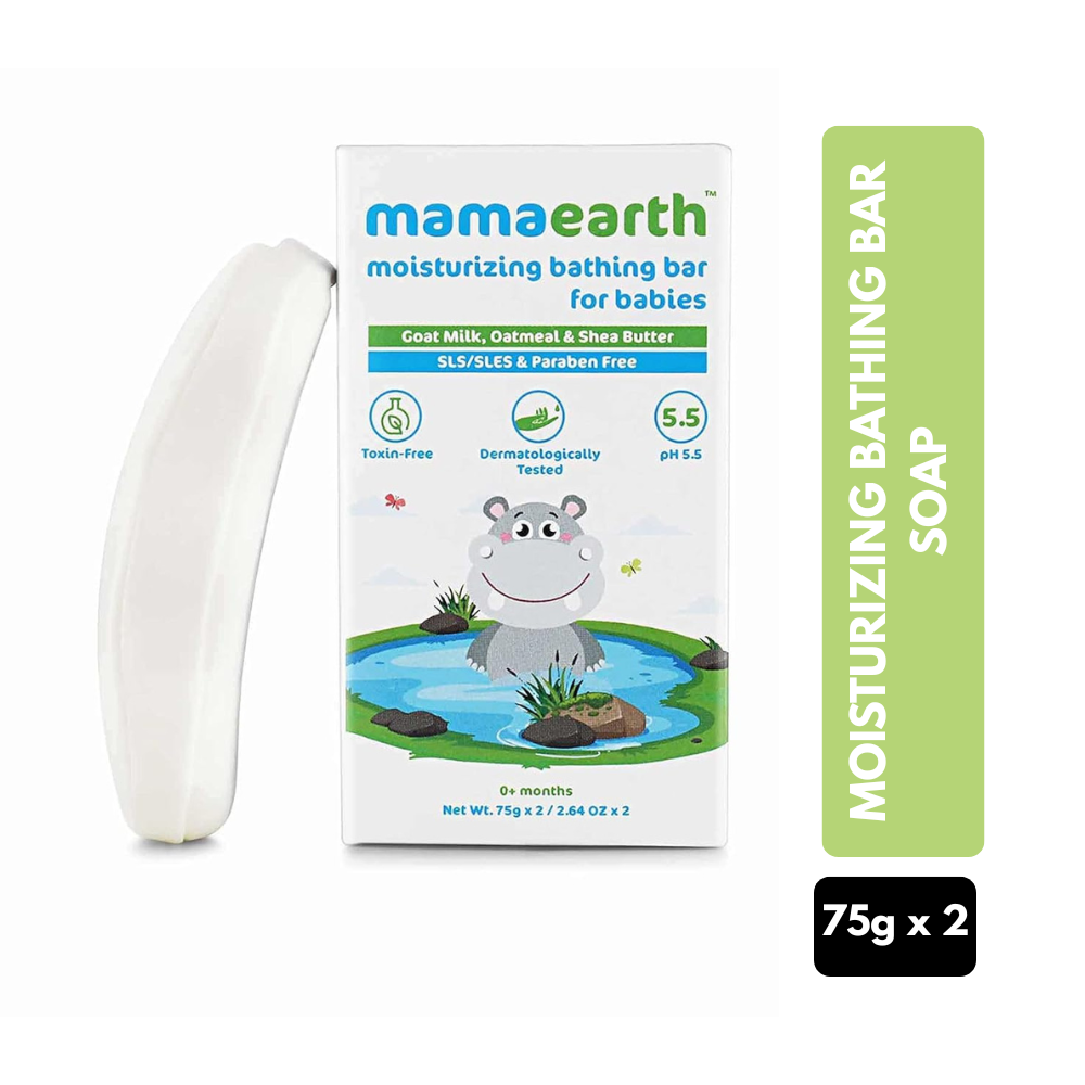 Mamaearth Moisturizing Bathing Bar Soap For Babies pack of 2*75gm