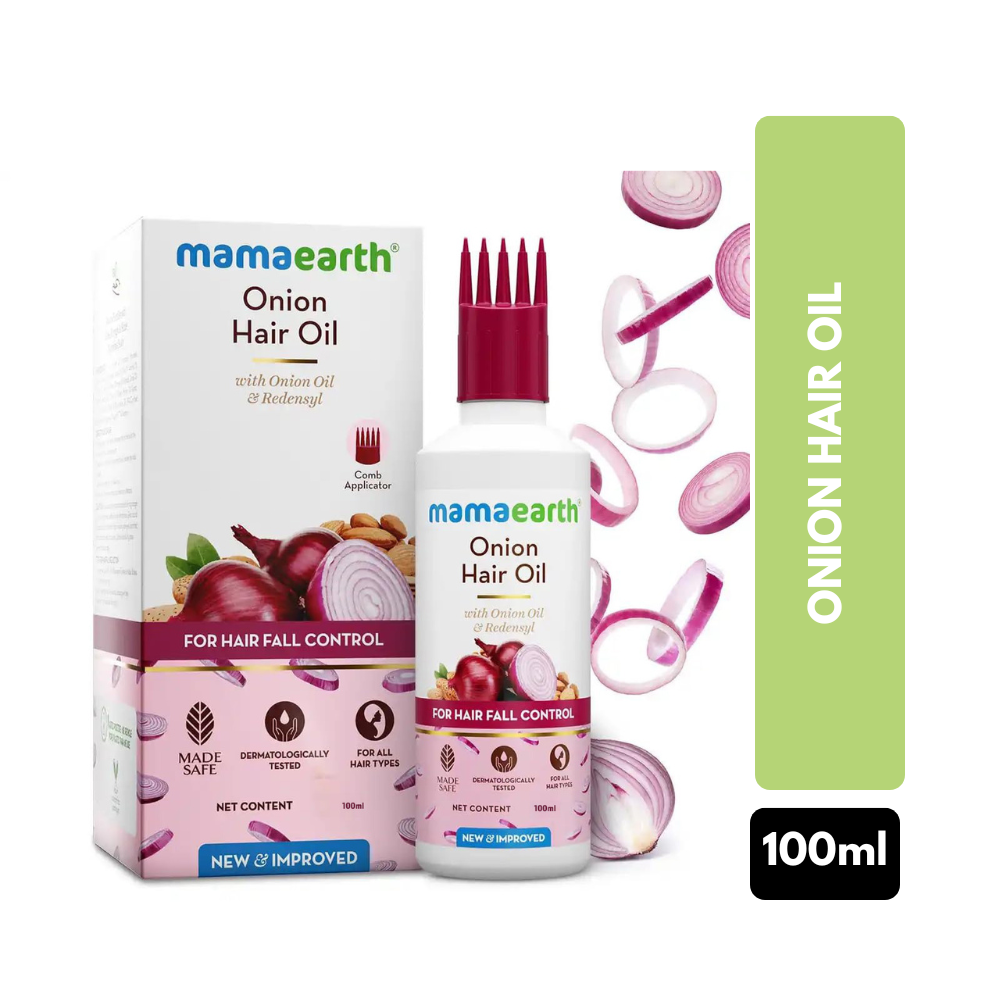 Mamaearth Onion Hair Oil for Men & Women with Onion & Redensyl for Hair Fall Control, Hair Growth Oil for Hair Fall - 100ml
