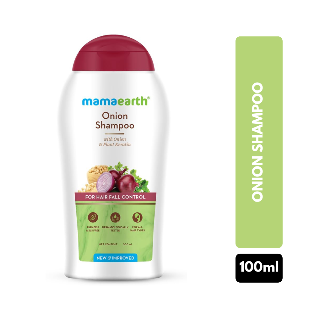 Mamaearth Onion Shampoo for Hair Fall Control & Hair Growth with Onion & Plant Keratin - 100 ml