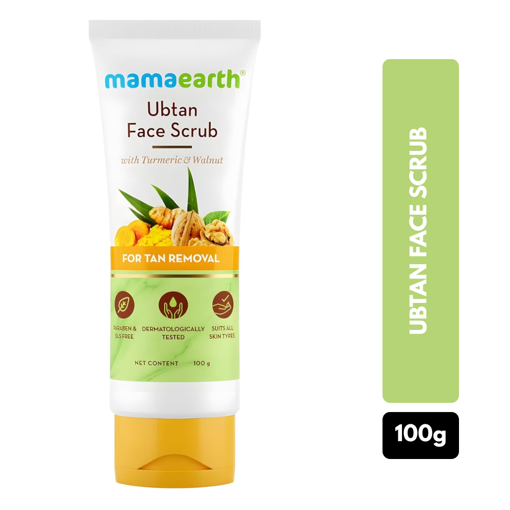 Mamaearth Ubtan Face Scrub with Turmeric & Walnut for Tan Removal - 100g
