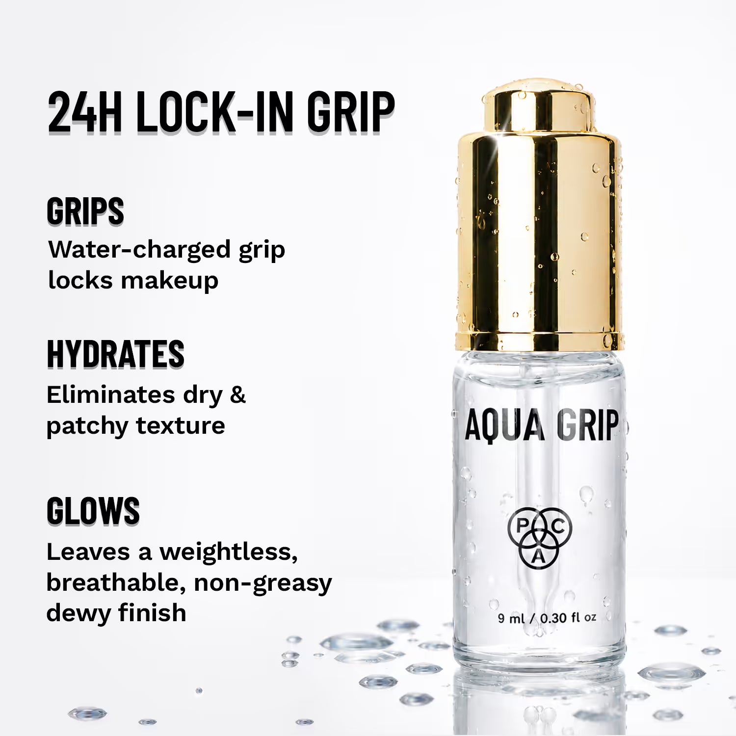 PAC Aqua Grip Primer Infused with Silicone Lightweight Waterproof Prolongs Makeup Wear (9 ml)