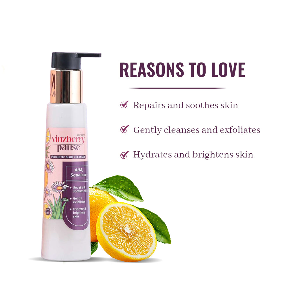 ವಿನ್ಜ್ಬೆರಿ ವಿರಾಮ ಪ್ರೋಬಯಾಟಿಕ್ ಗ್ಲೋ ಕ್ಲೆನ್ಸರ್ 155 ಮಿಲಿ