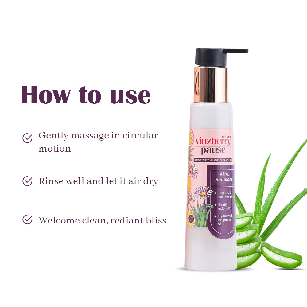 ವಿನ್ಜ್ಬೆರಿ ವಿರಾಮ ಪ್ರೋಬಯಾಟಿಕ್ ಗ್ಲೋ ಕ್ಲೆನ್ಸರ್ 155 ಮಿಲಿ