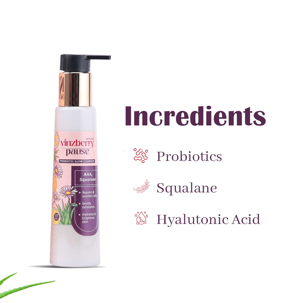 ವಿನ್ಜ್ಬೆರಿ ವಿರಾಮ ಪ್ರೋಬಯಾಟಿಕ್ ಗ್ಲೋ ಕ್ಲೆನ್ಸರ್ 155 ಮಿಲಿ