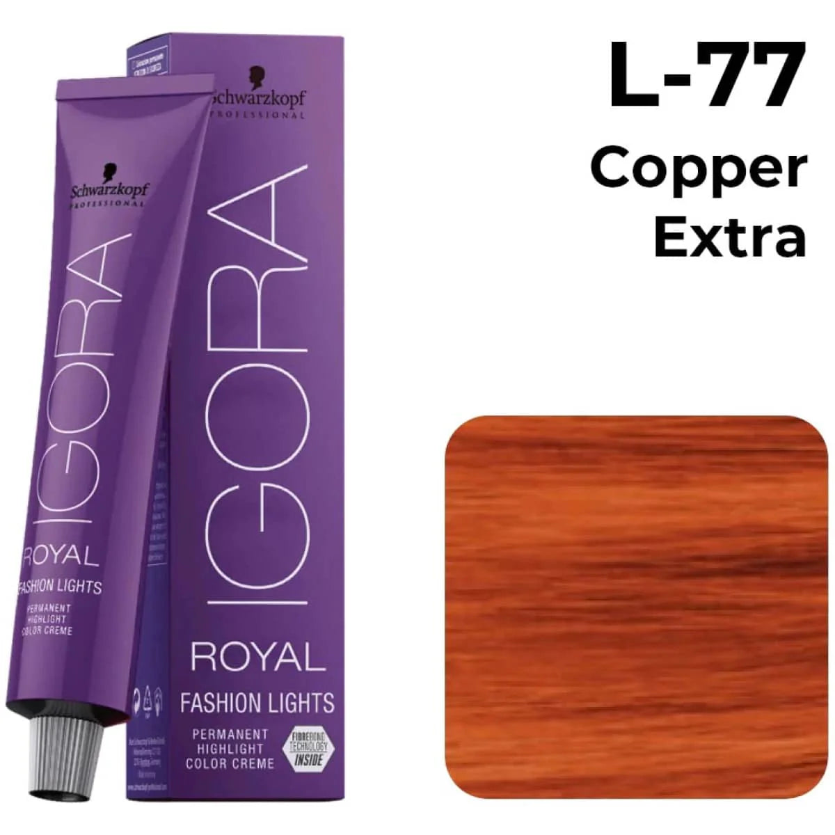 Schwarzkopf Professional IGORA Royal Fashion Lights Permanent Highlight Color Creme L-77 Copper Extra