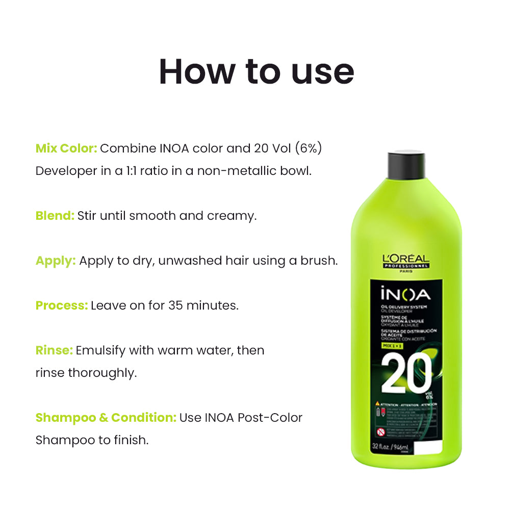 L'Oreal inoa Oxydant Developer 6% 20Vol Ammonia Free 1000Ml
