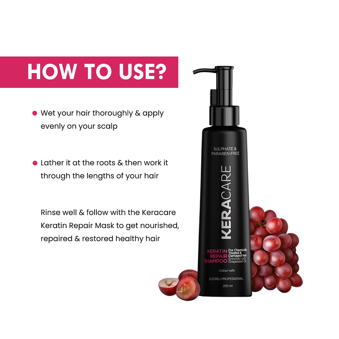 Godrej Professional Keracare Repair Shampoo For Chemically Treated Hair 225Ml