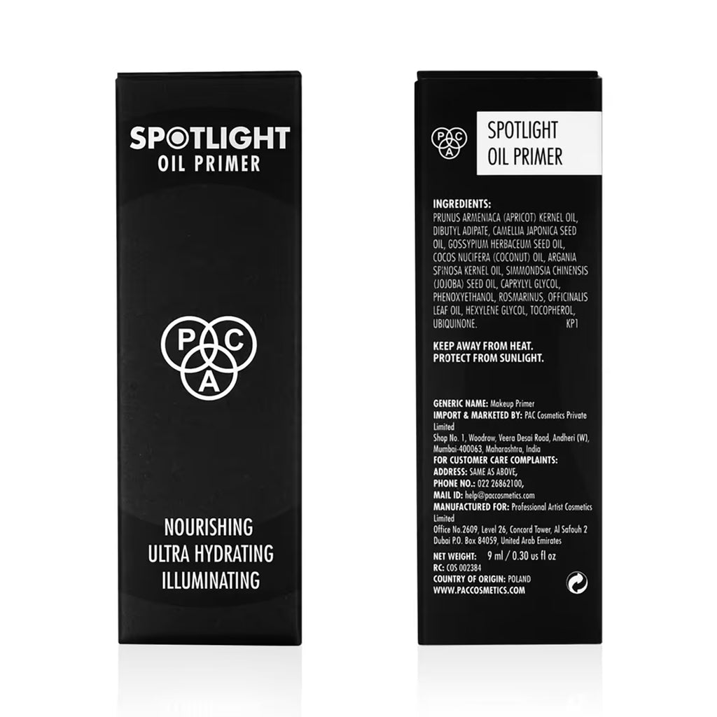 PAC Spotlight Oil Primer Ultra Lightweight Hydrates Boosts Radiance Best For Dry Skin (9 ml)