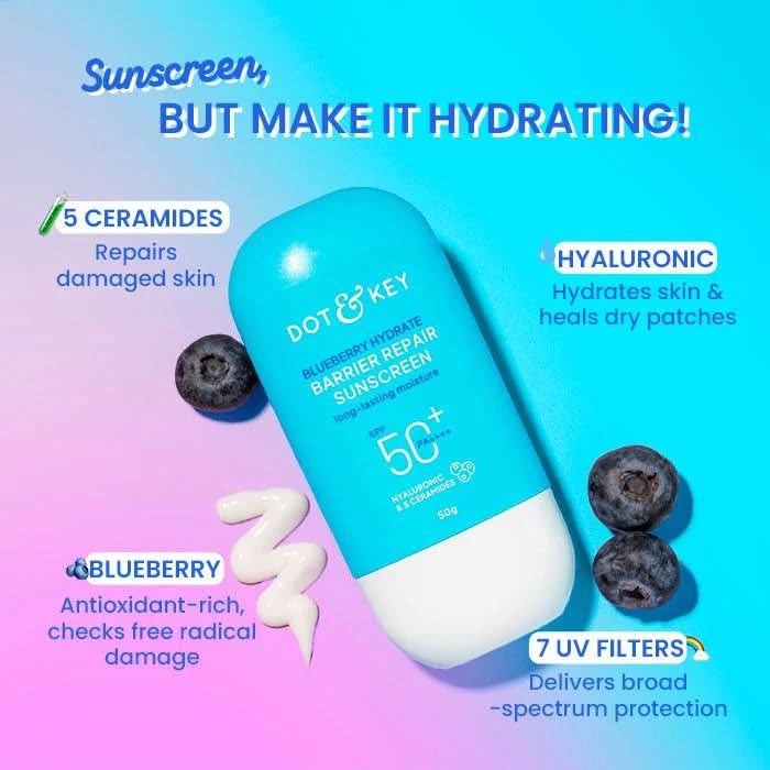 Dot & Key Blueberry Hydrate Barrier Repair Sunscreen In-Vivo Tested SPF 50+ PA++++    50g