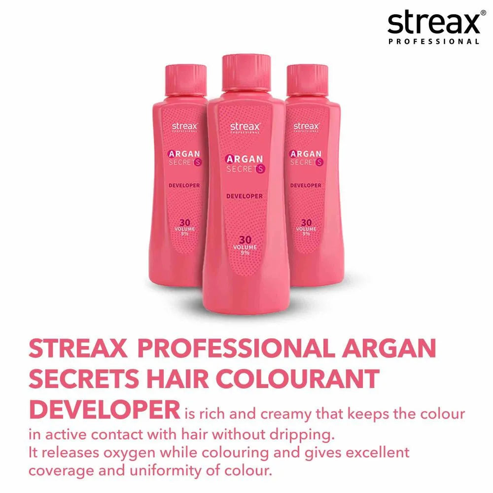 Streax Professional Developer For Argan Secrets Colourant 30 Volume 9% 250ml