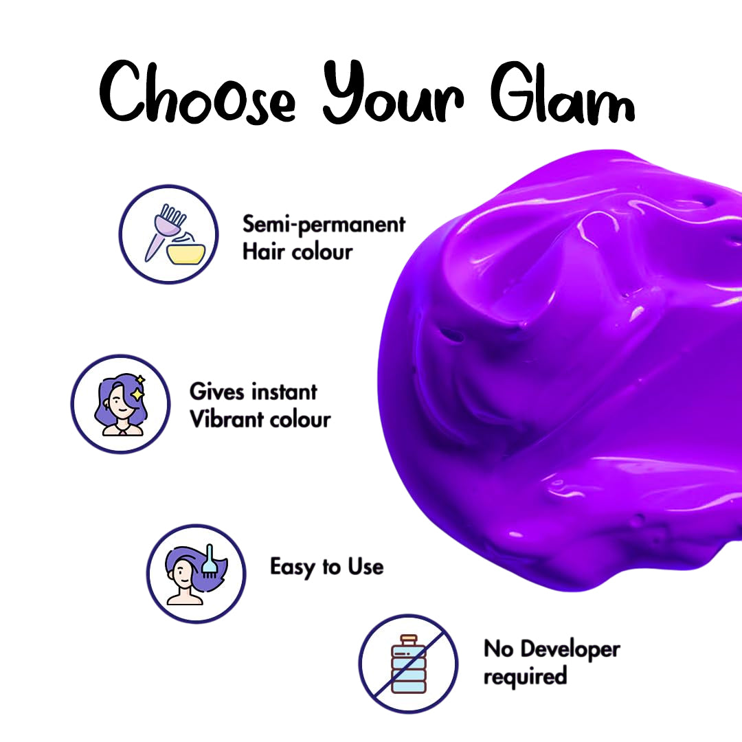 Streax Professional Hold & Play Funky Colours - Crazy Violet, 100Gm