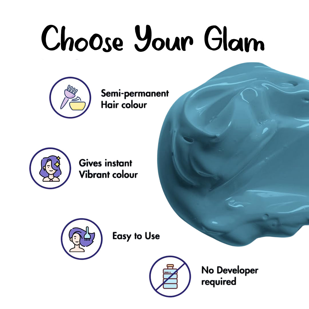 Streax Professional Hold & Play Funky Colours - Mustic Blue, 100Gm