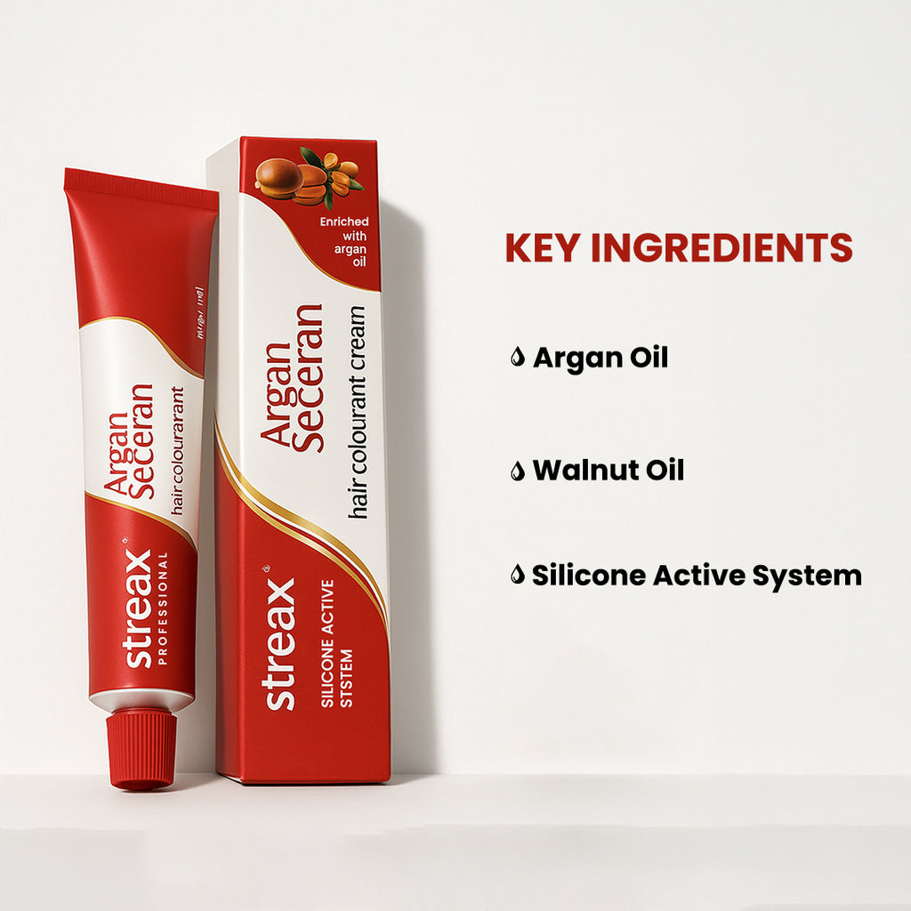 Streax Professional Argan Secrets Hair Colourant Cream - Soft Black 2, 60Gm