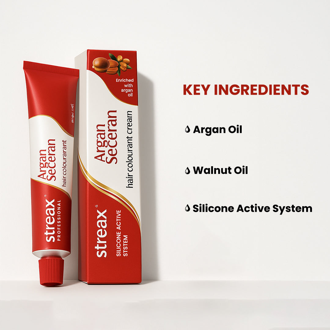 Streax Professional Argan Secrets Hair Colourant Cream - Soft Black 2, 60Gm