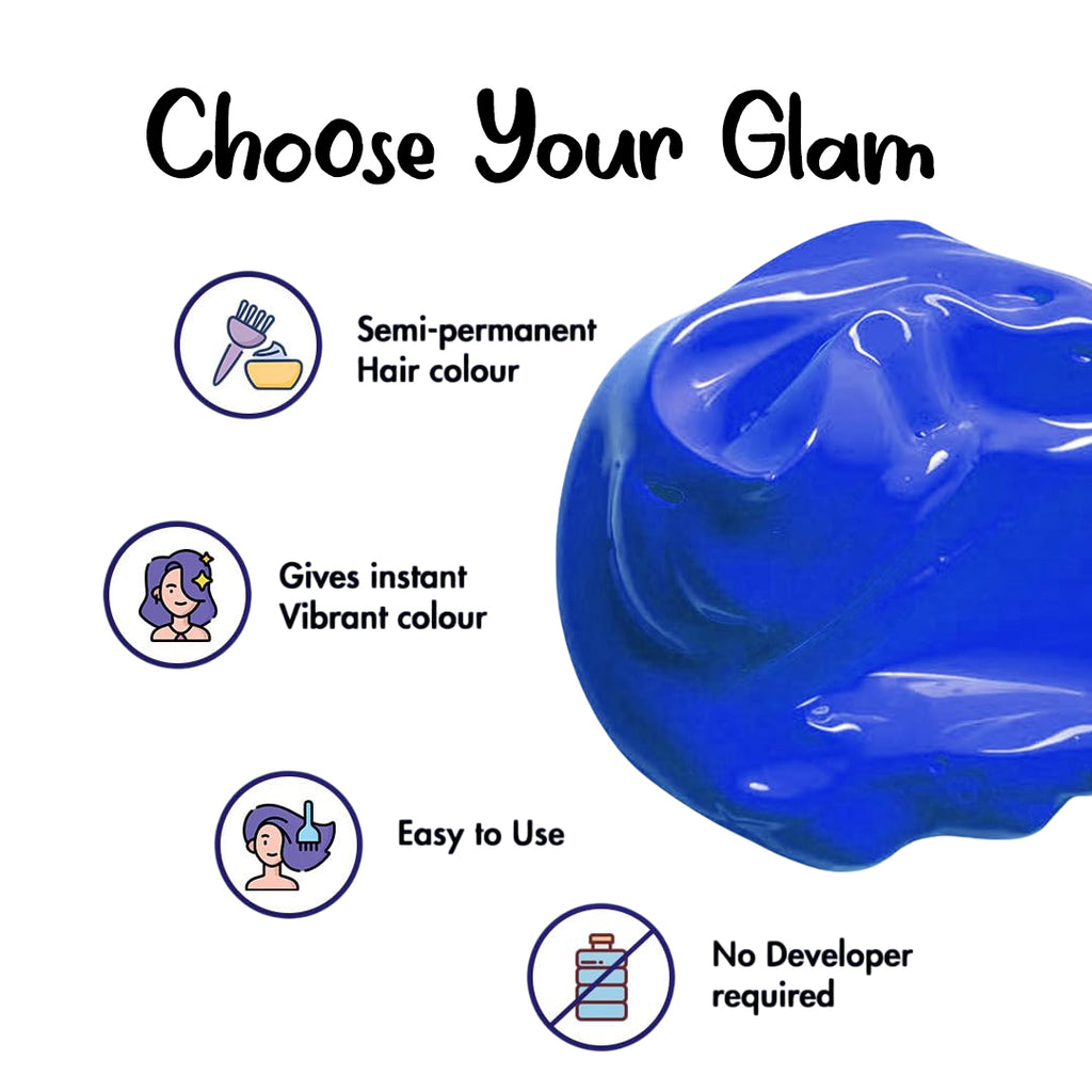 Streax Professional Hold & Play Funky Colours - Wonder Blue, 100Gm