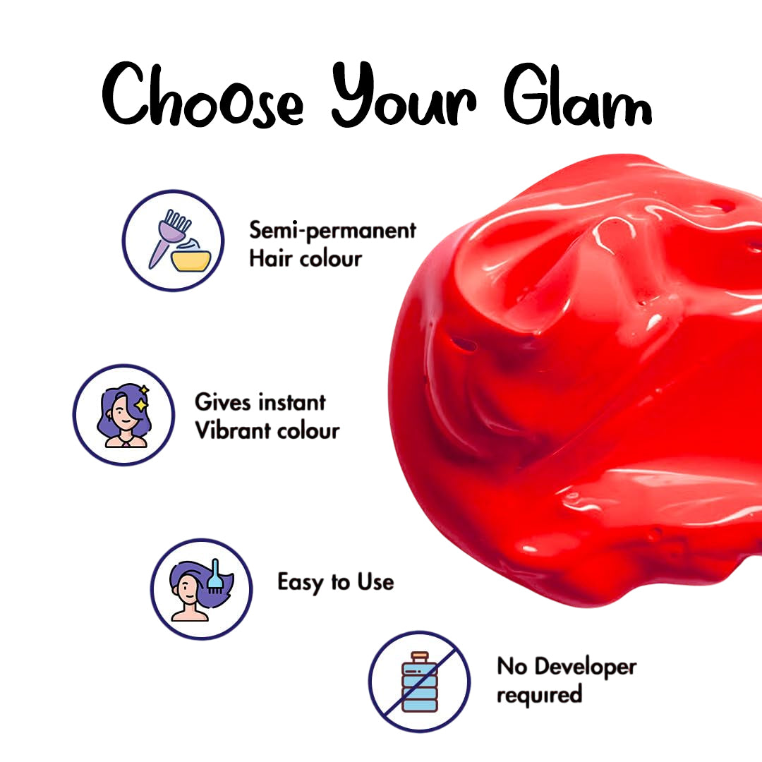 Streax Professional Hold & Play Funky Colours - Flirty Red, 100Gm