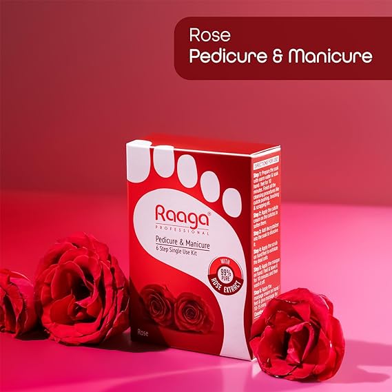 Raaga Professional Rose Pedicure & Manicure 6 Step Single Use Kit 63Gm